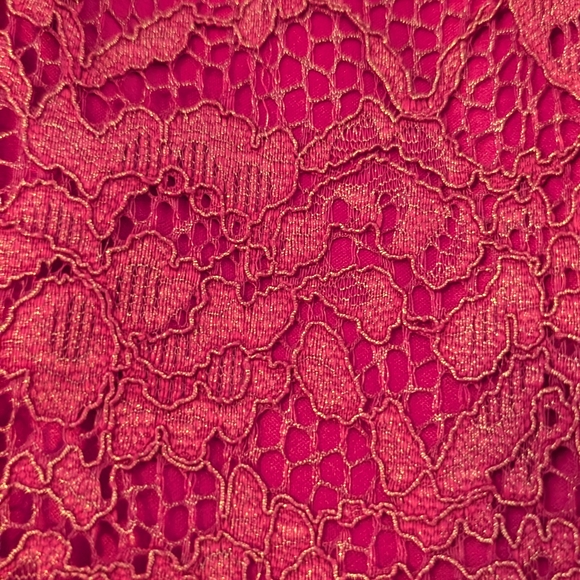 American Princess Maroon Lace Dress with Pearl Detail - Picture 3 of 13